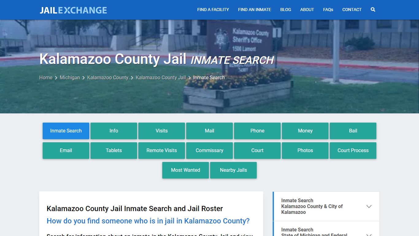 Inmate Search: Roster & Mugshots - Kalamazoo County Jail, MI